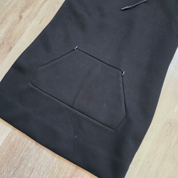 T by Alexander Wang Black Hooded Sweatshirt Dress sz Medium Athleisure Basic - Picture 4 of 7